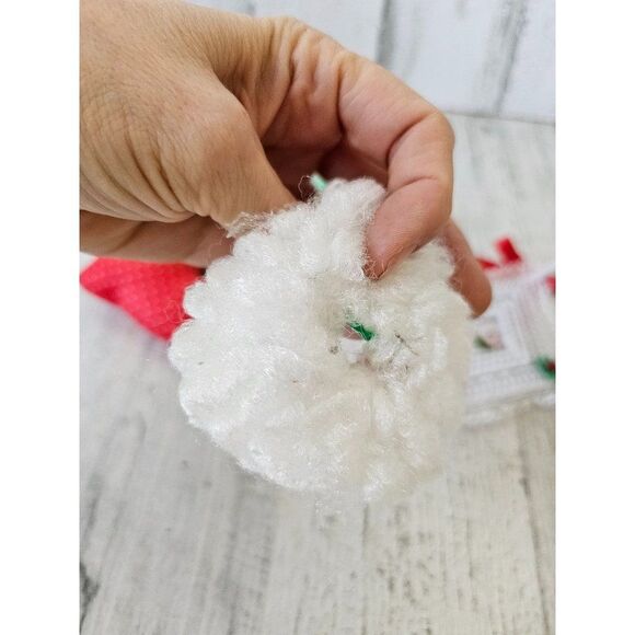 Vintage stocking wreath crochet ornament Xmas tree set - Picture 5 of 10